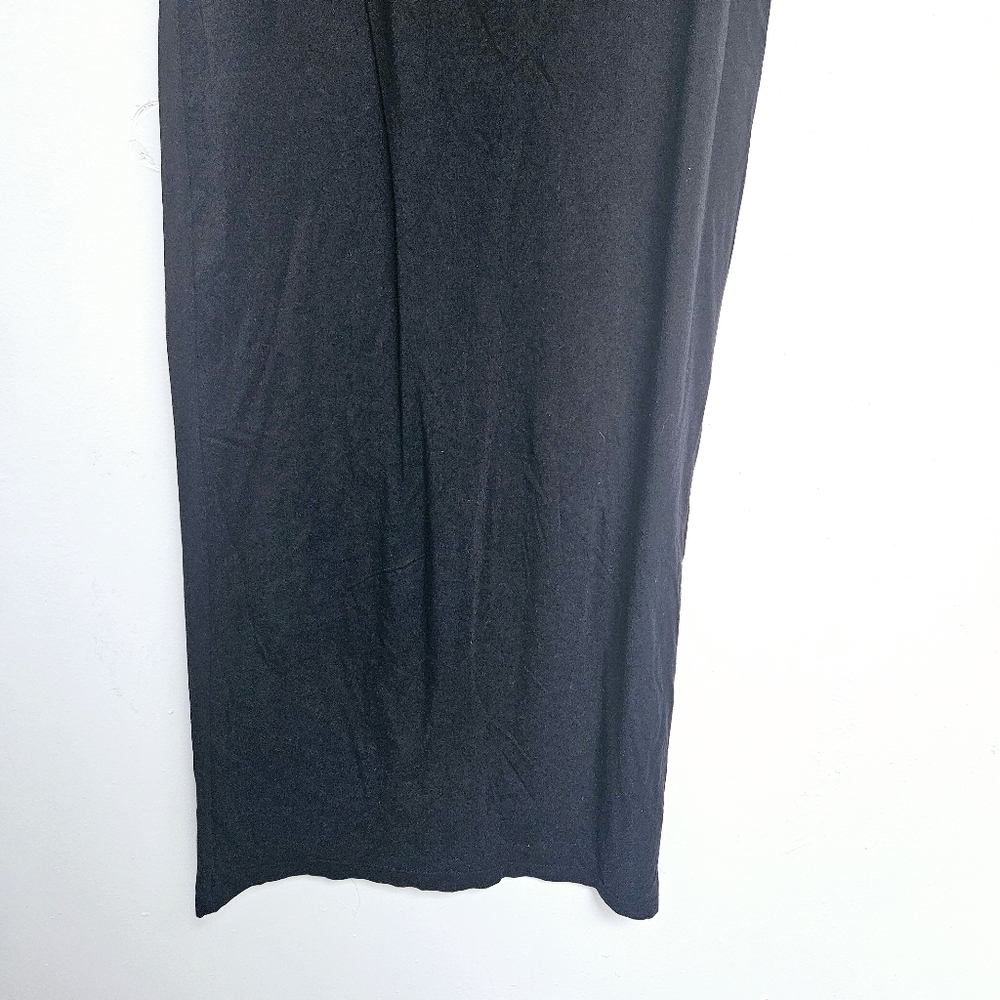 Babaton Aritzia Maxi sz Small Black Stretchy Side Slit 100% Knit Fabric Dress - Picture 5 of 8